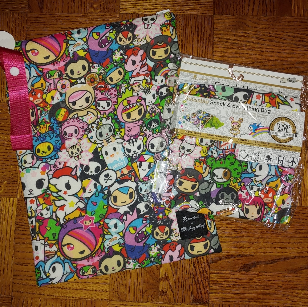 NWT Itzy Ritzy x Tokidoki wet bag & snack bag